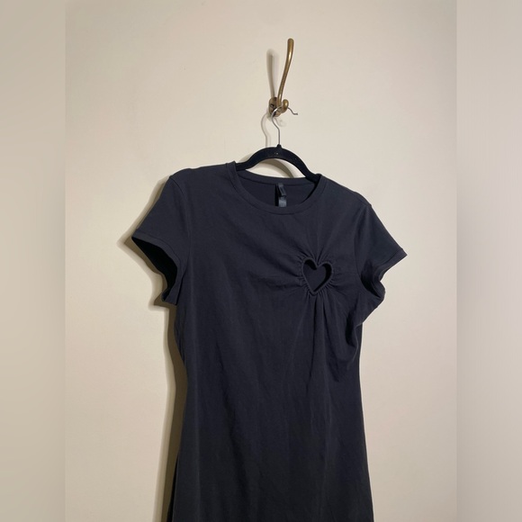 Skims Valentines Cotton Jersey Heart Mini Dress Black - Picture 5 of 7